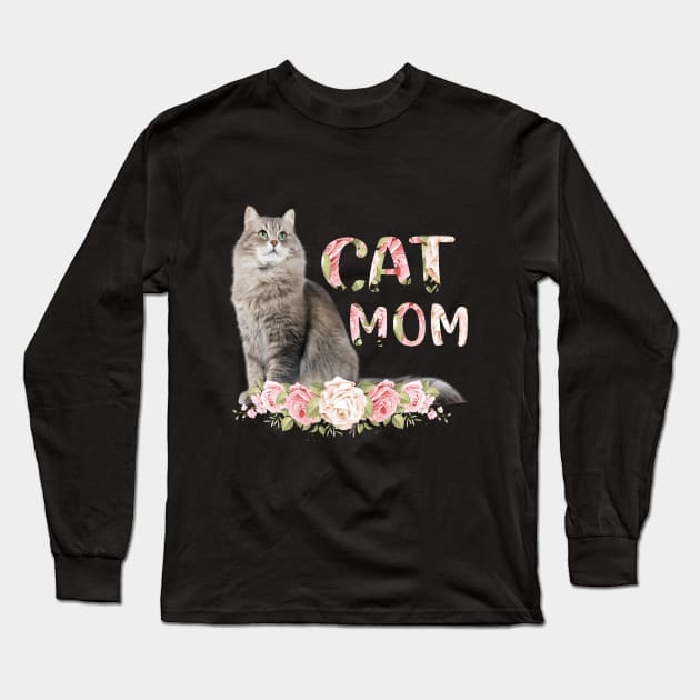 Mom Cat Long Sleeve T-Shirt by othmane4
